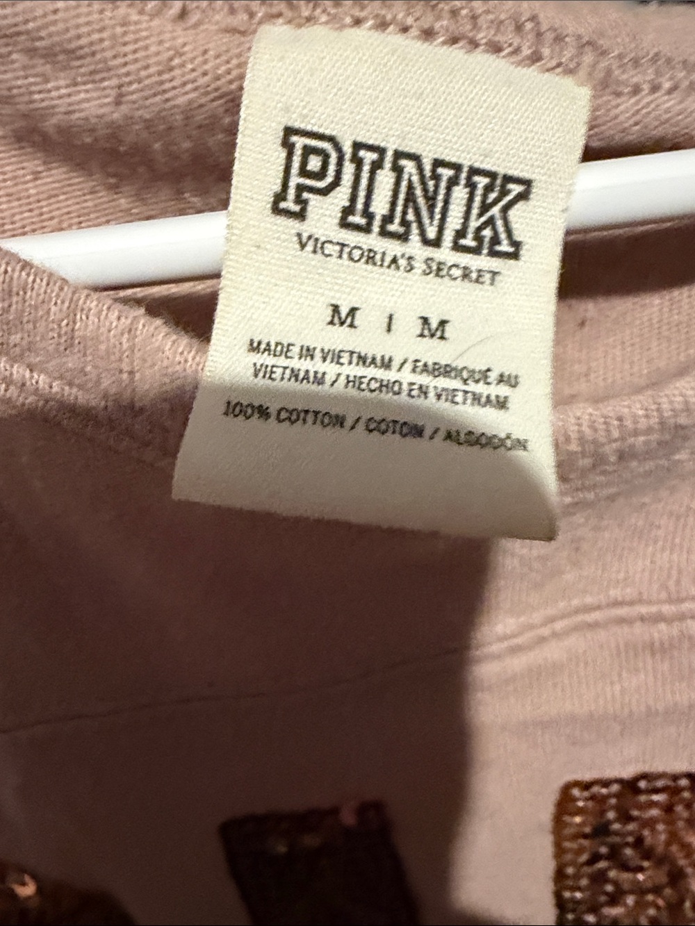 PINK Victoria's Secret Blush Pink Sequin Logo Top - Picture 6 of 7
